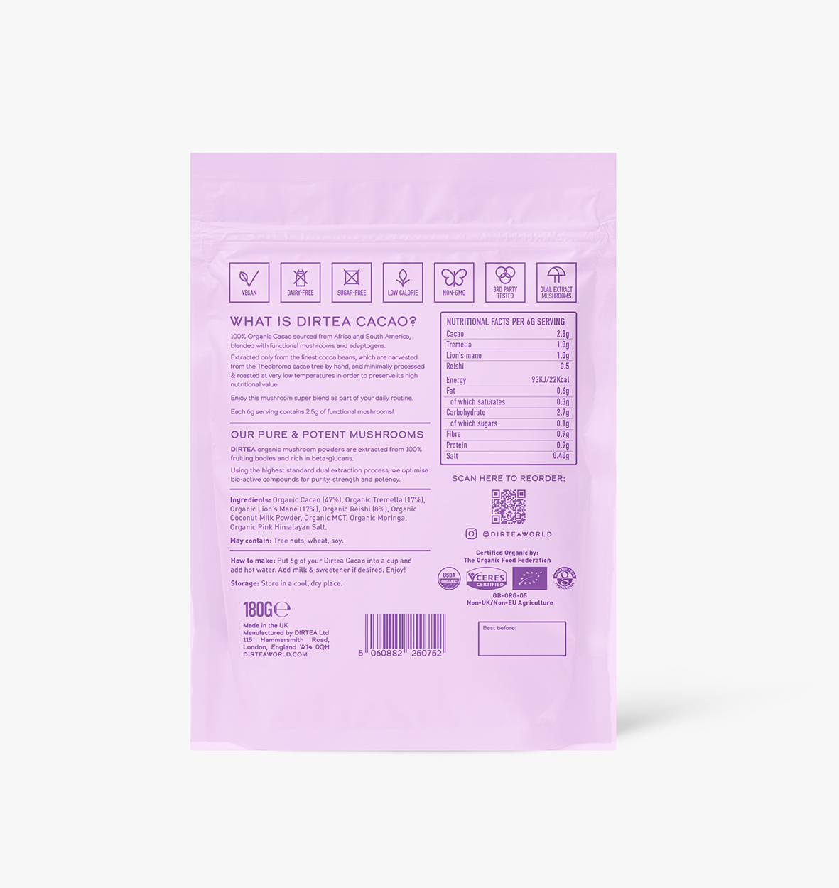 dirtea cacao back