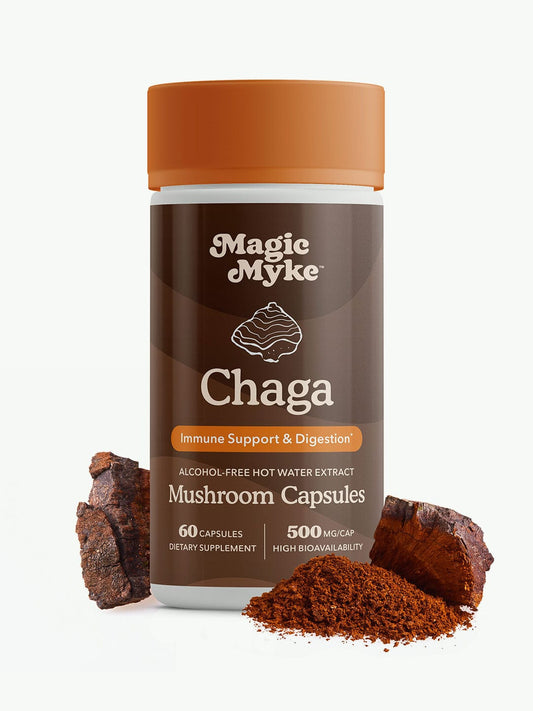 Organic Chaga Mushroom Capsules | 60 High Strength Capsules