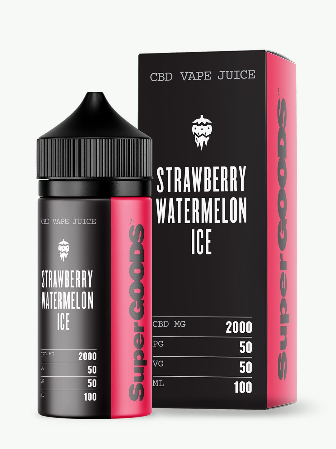 Strawberry Watermelon Ice CBD Vape Oil 100ml | Super Goods | 2000mg HempElf.com Strawberry Watermelon Ice CBD Vape Oil 100ml | Super Goods | 2000mg HempElf.com