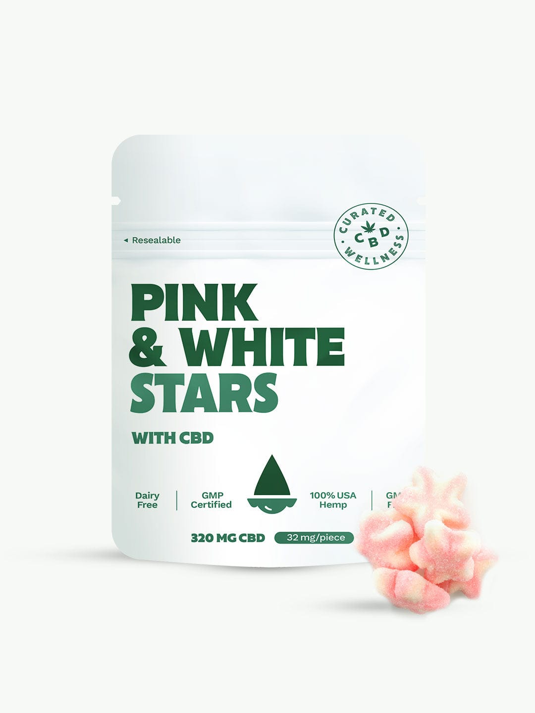 Pink and White Stars with CBD