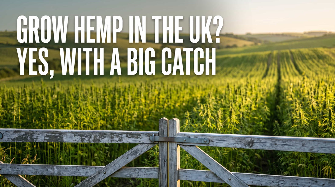 Wooden gate by a field to grow hemp in the UK