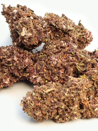 Close up of Grape Ape CBD flowers
